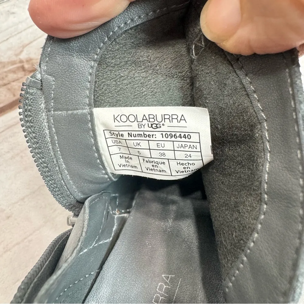 Sofiya Gray Genuine Suede Heeled Ankle Boots with Silver Studs - Image 10