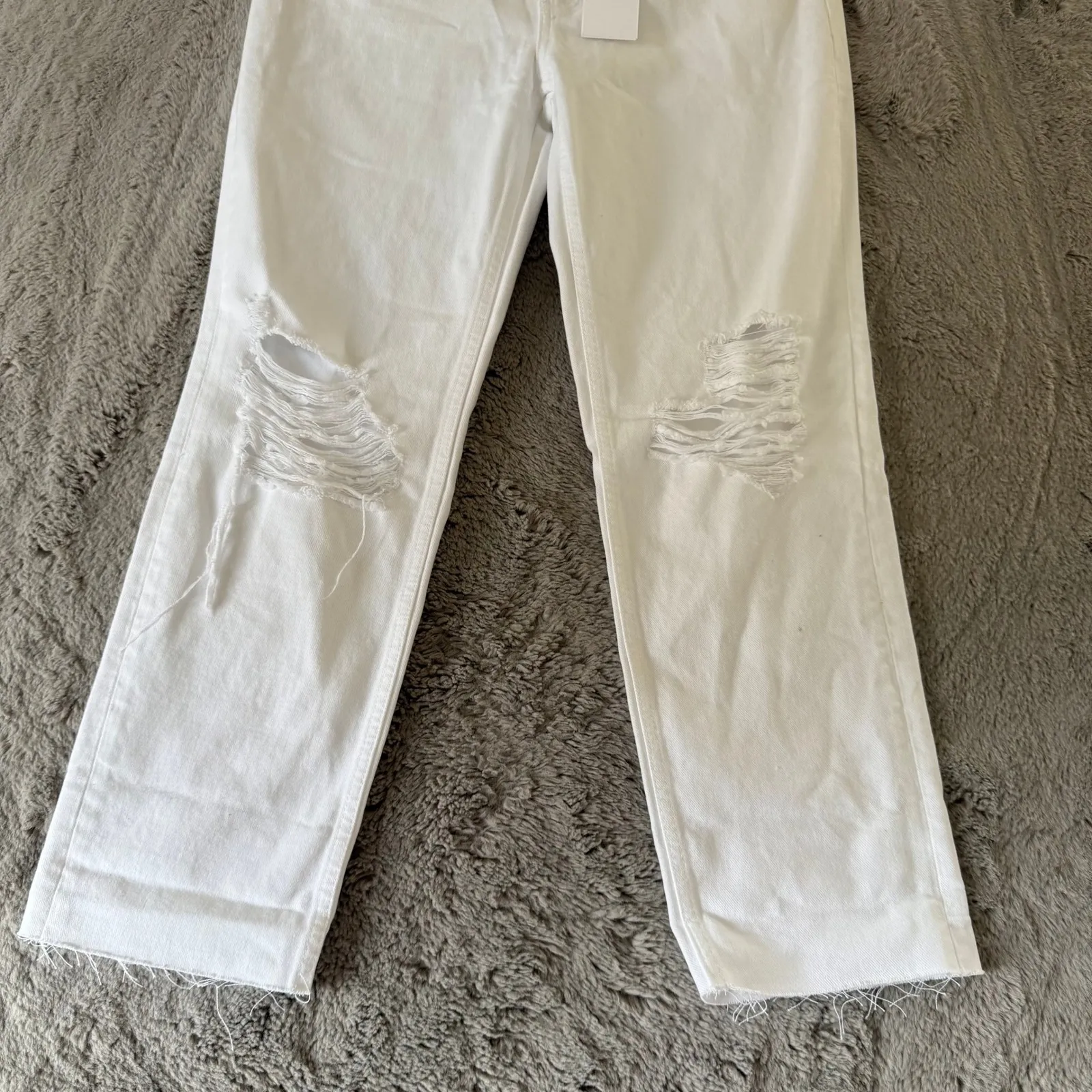 Rails The Atwater Blanche Distressed White Slouchy Straight Leg Jeans - Image 15