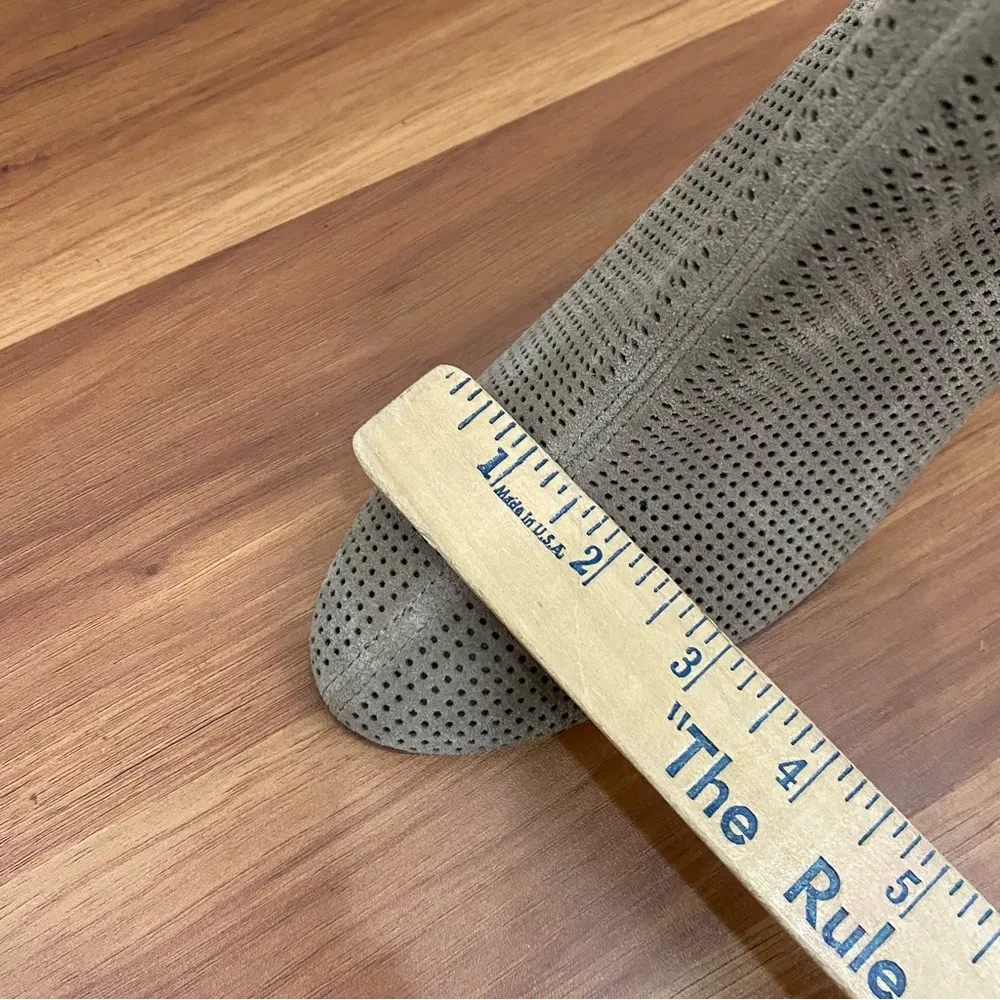 VINCE CAMUTO Perforated Tan Suede Heeled Booties Ankle Boots Women’s Size 7.5 - Image 10