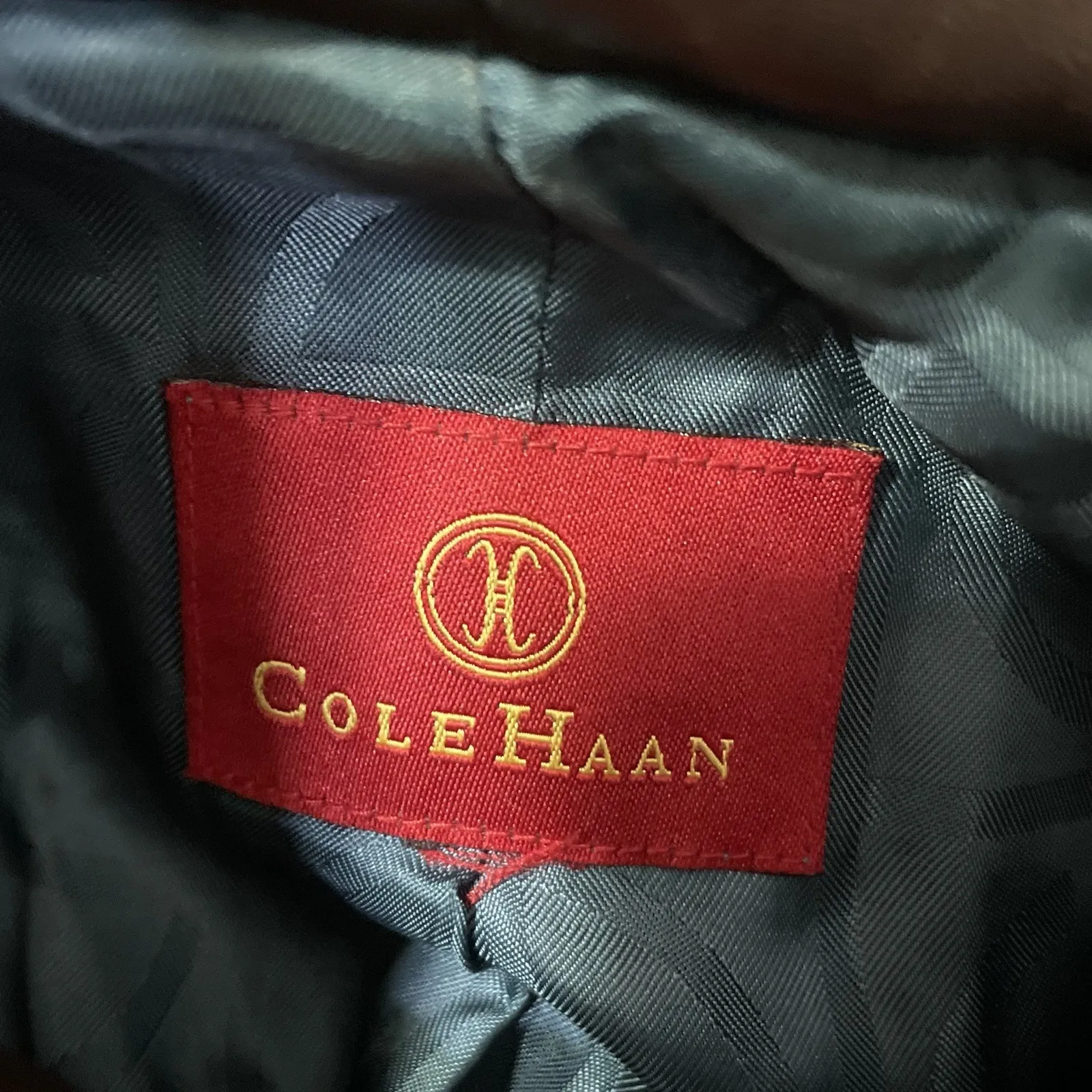 Cole Haan Brown Wing Collar Long Sleeve Genuine Lambskin Leather Moto Jacket M - Image 4