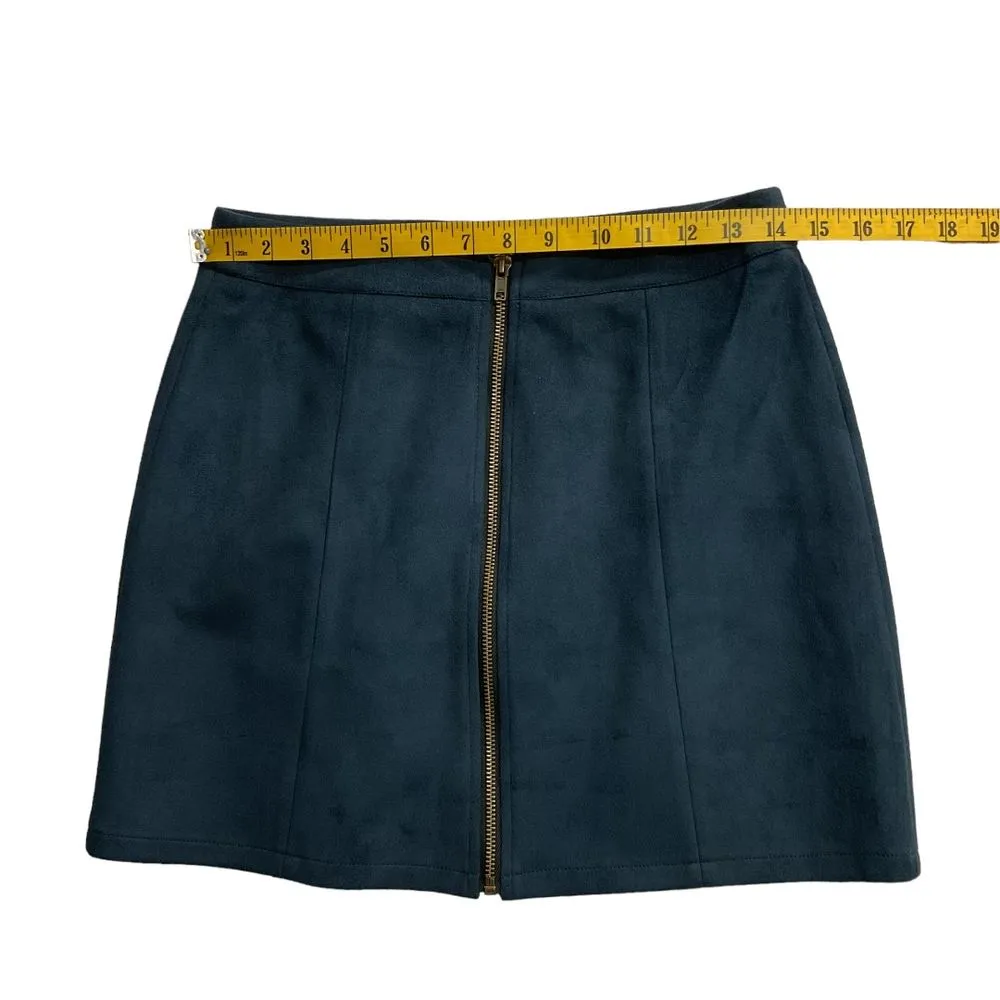 Hyfve Women's Zip Up A-Line Mini Skirt Navy‎ Blue Size M Rise Casual Chic - Image 5