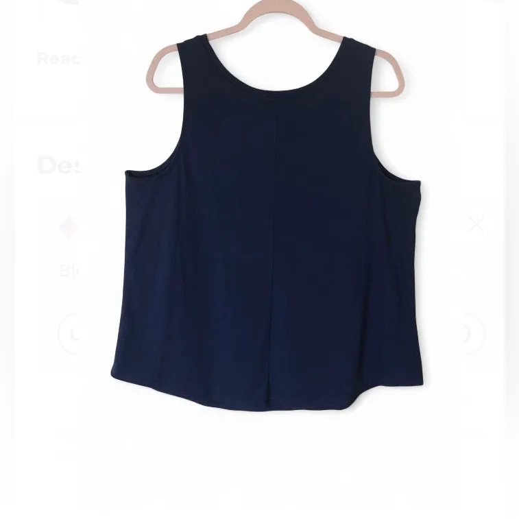 St John’s Bay women’s blue Sleeveless Top with Palm Tree Design Size XLT - Image 2