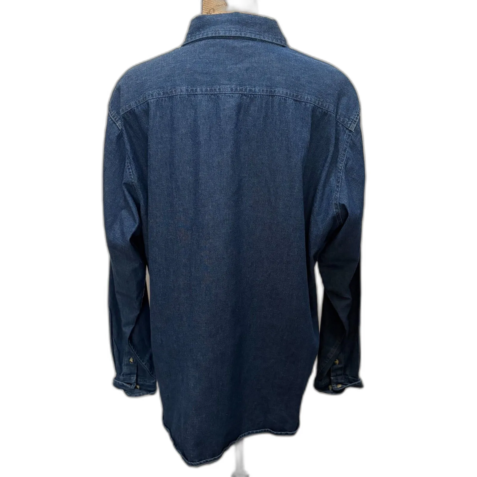 Vintage Port & Company Baylor Bears Denim Shirt Button‎ Down Collegiate Size XL - Image 4