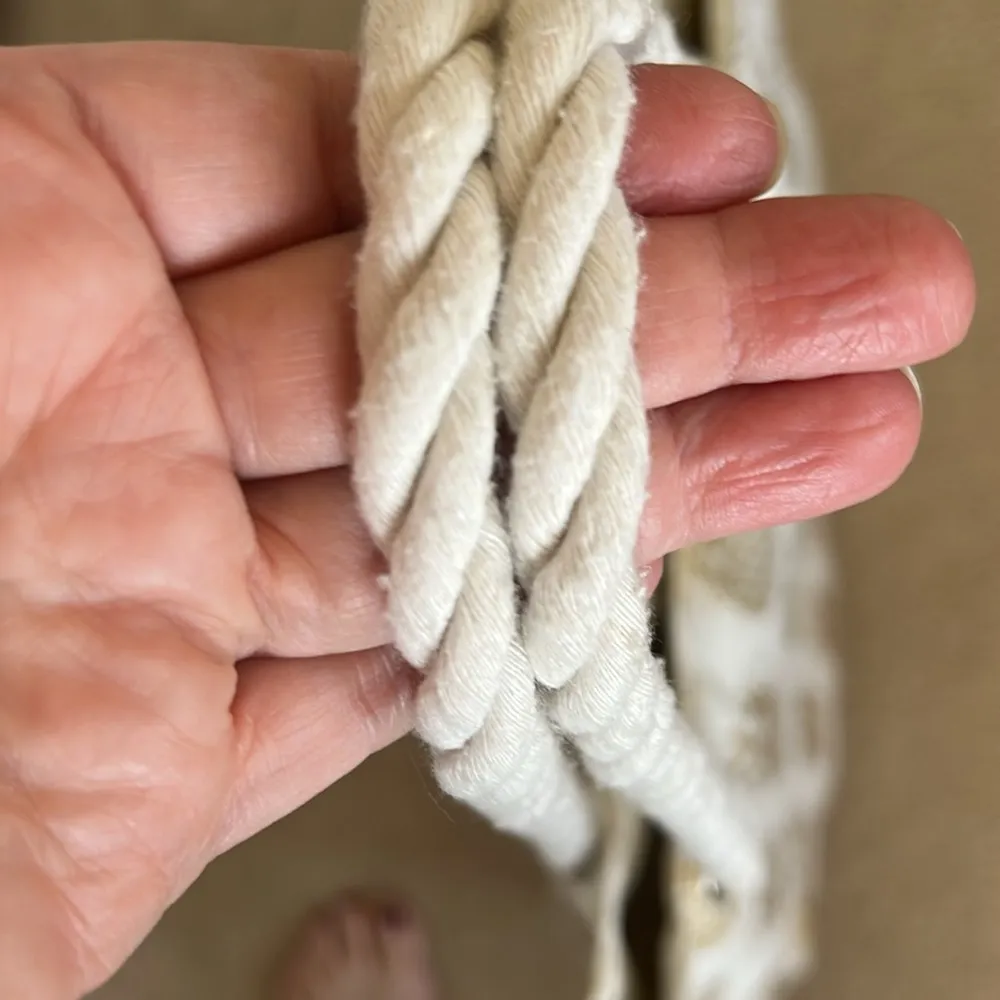 Cream/Gold Pineapple Print Cotton Blend Beach Bag Gold - Image 5