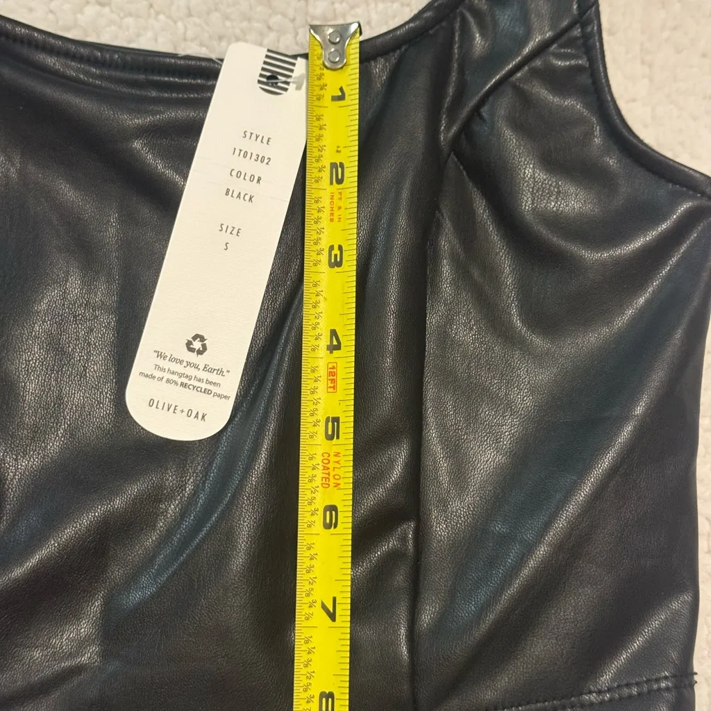 🏷️NWT Olive + Oak Faux Leather Crop Top – Size Small - Image 7