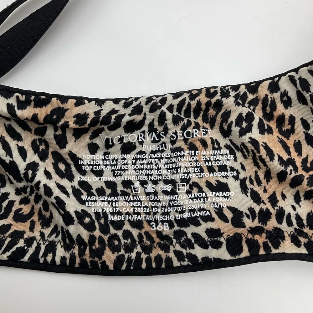 VICTORIAS SECRET BLACK AND LEOPARD PRINT PUSH UP BRA - Image 5