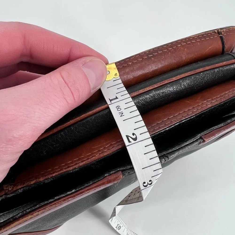 Vintage Collezioni Tiziano Ferrari Accordian leather crossbody bag purse‎ Brown - Image 14