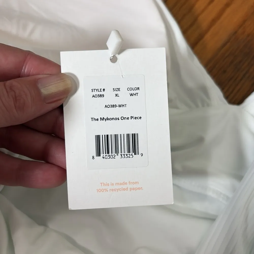 Andie The Mykonos One Piece Ribbed Swimsuit White size XL NWT‎ - Image 6