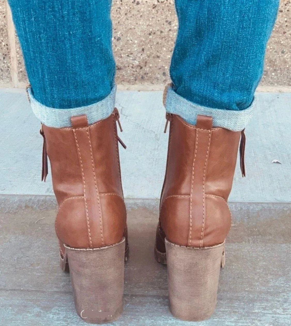 Tan Combat Lace Up Boots - Image 3