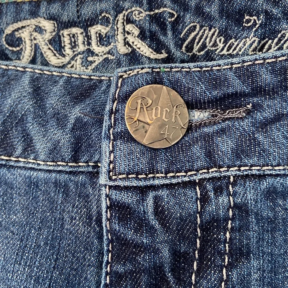 Wrangler Rock 47 Ultra Low Rise Jeans Size Rhinestone Rodeo Western Cowgirl Sz8 - Image 5