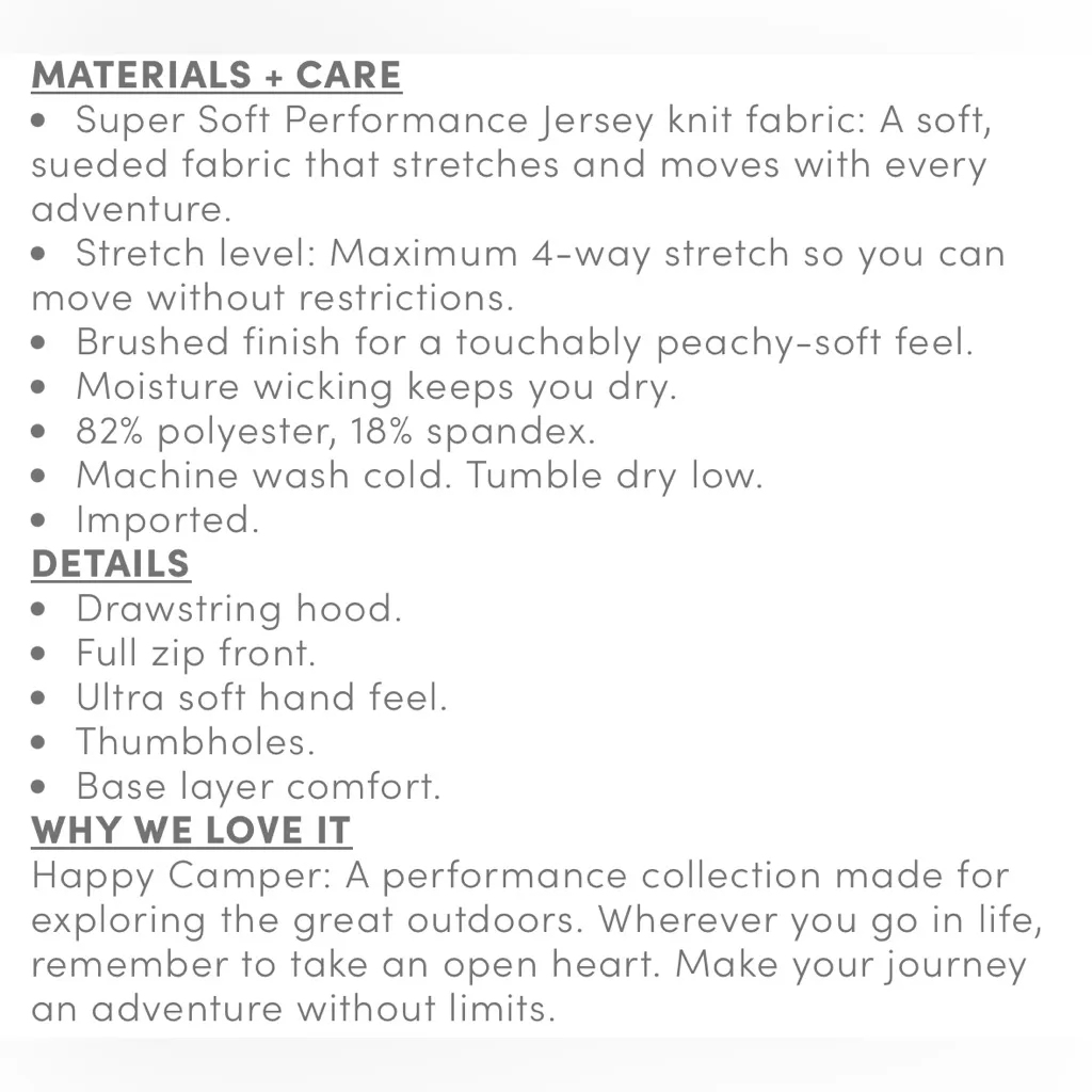 Happy Camper by Torrid Soft Jersey Zip Hoodie Active Jacket Women’s 3 3X 22-24 - Image 12