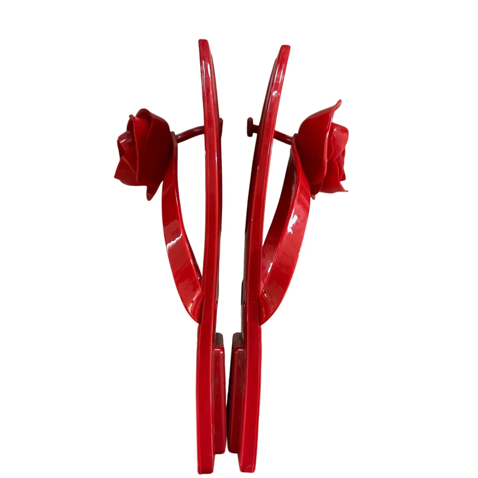 Jeffrey Campbell Red Plastic Rose Flip Flop Thong Sandal - Image 2