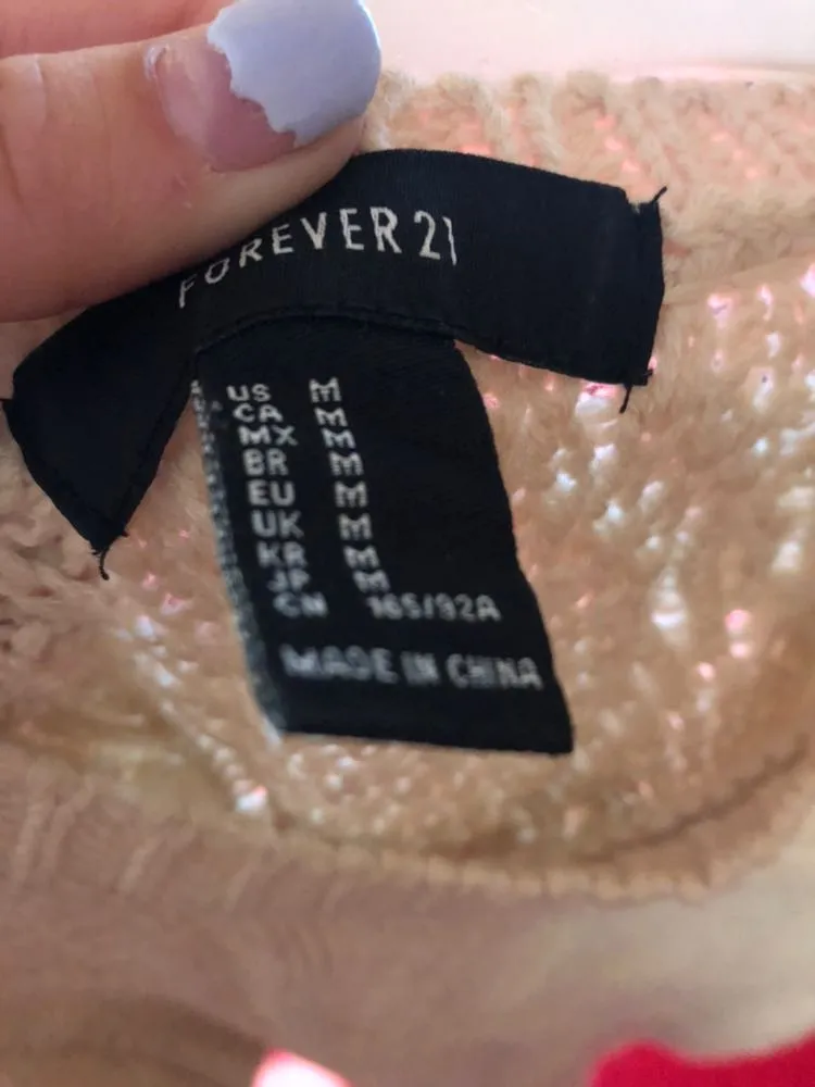 Forever 21 Cream Chunky Sweater - Image 3