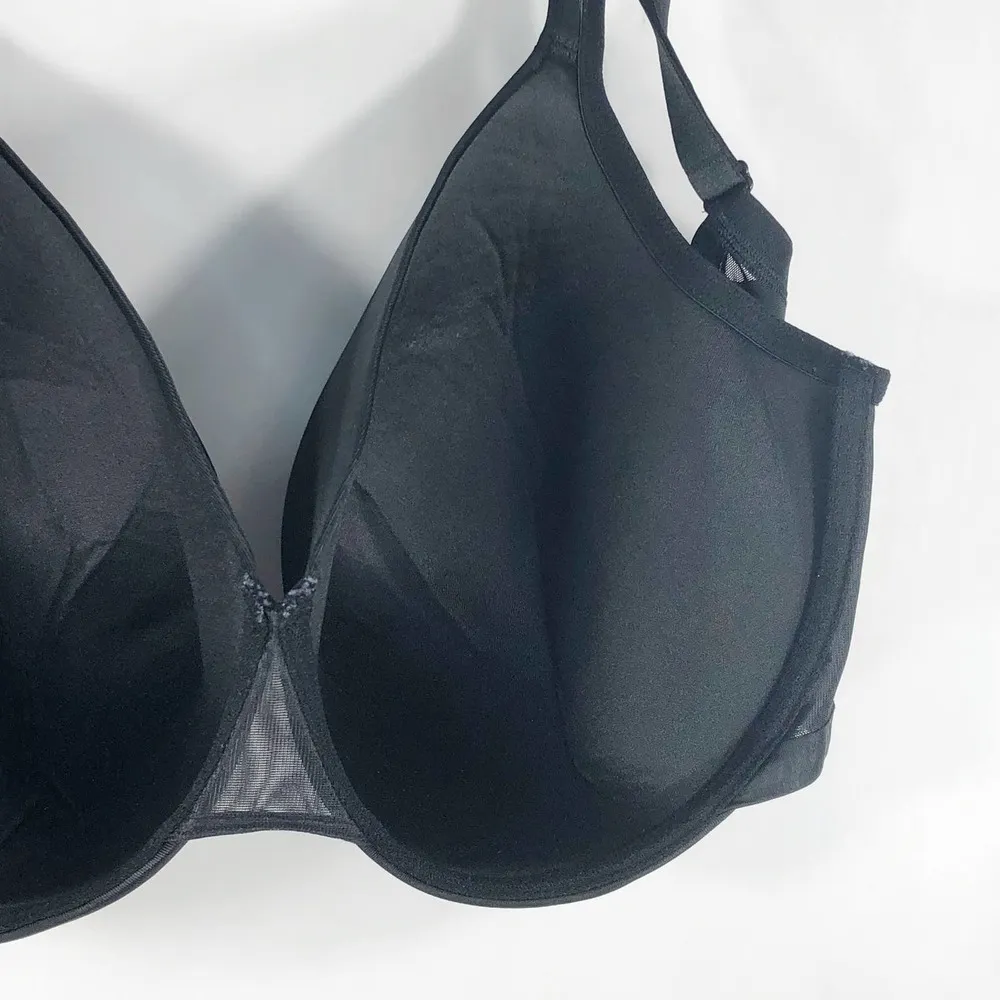 Cacique 40H Bra Satin Full Coverage Plus Size Lane Bryant Black Solid Stretch 66 - Image 7