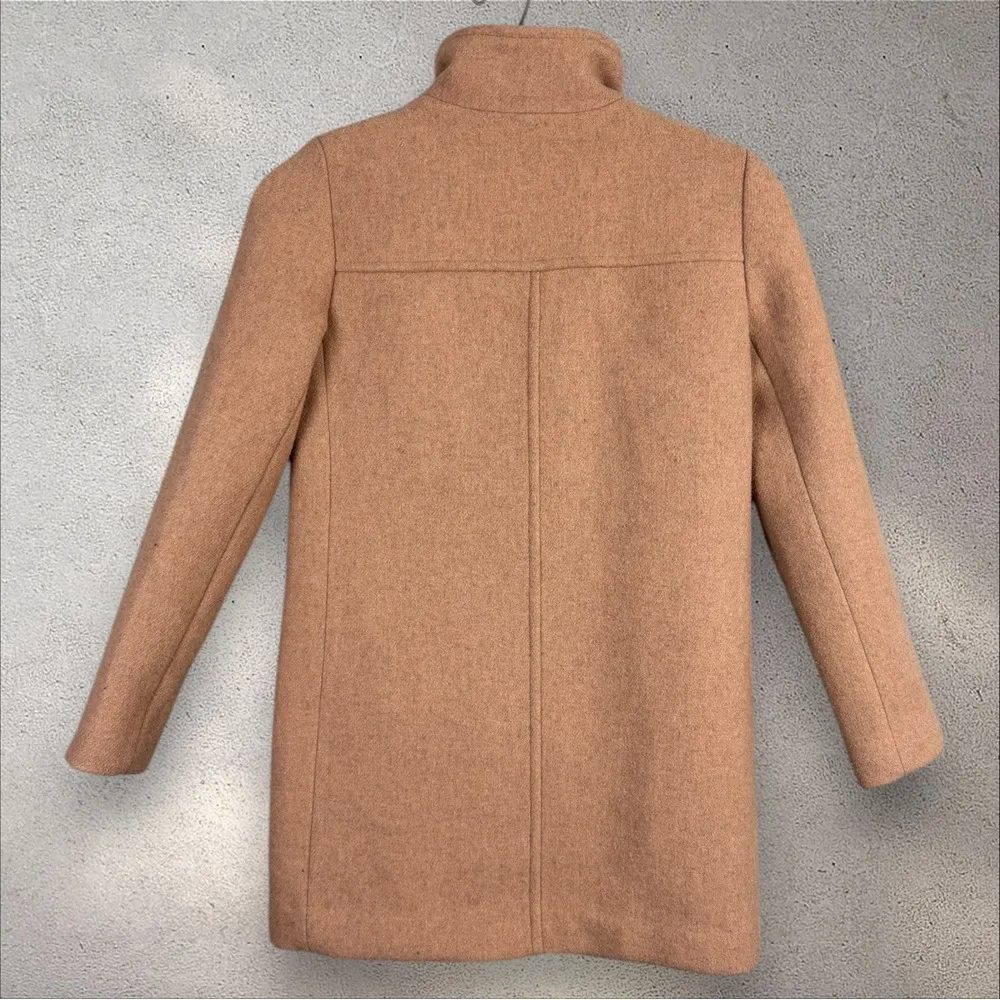 J.‎ Crew Wool Blend Cocoon Coat Sandstone Beige Stadium Cloth Sz 00 - Image 5