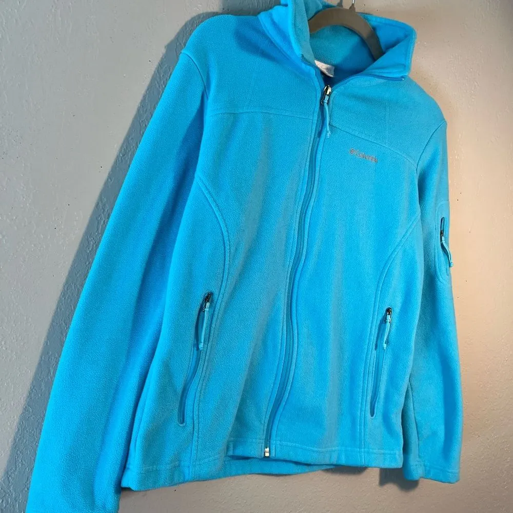 Columbia Vintage Y2K Women's Ski Jacket Bright Blue SZ S Full Zip-Up Cozy Preppy - Image 2