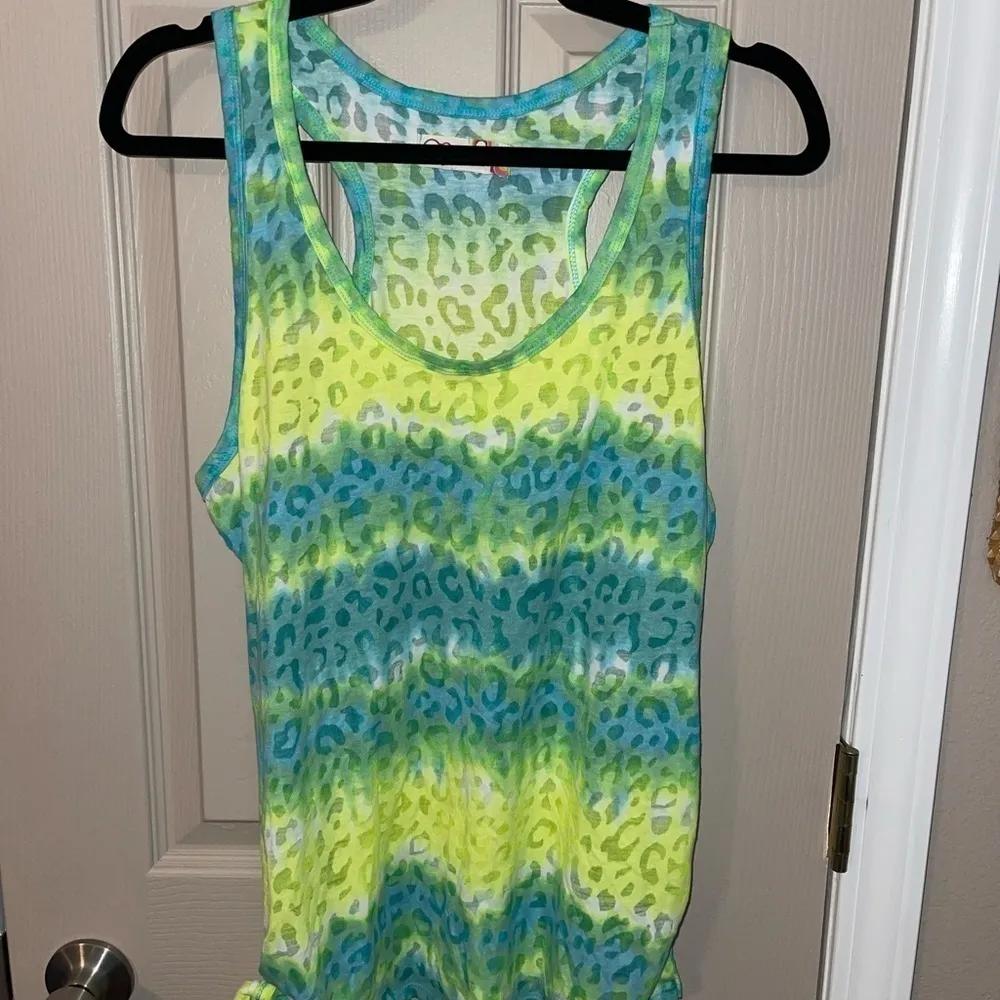 Op Semi-Sheer Leopard Print Tank Top - Image 2