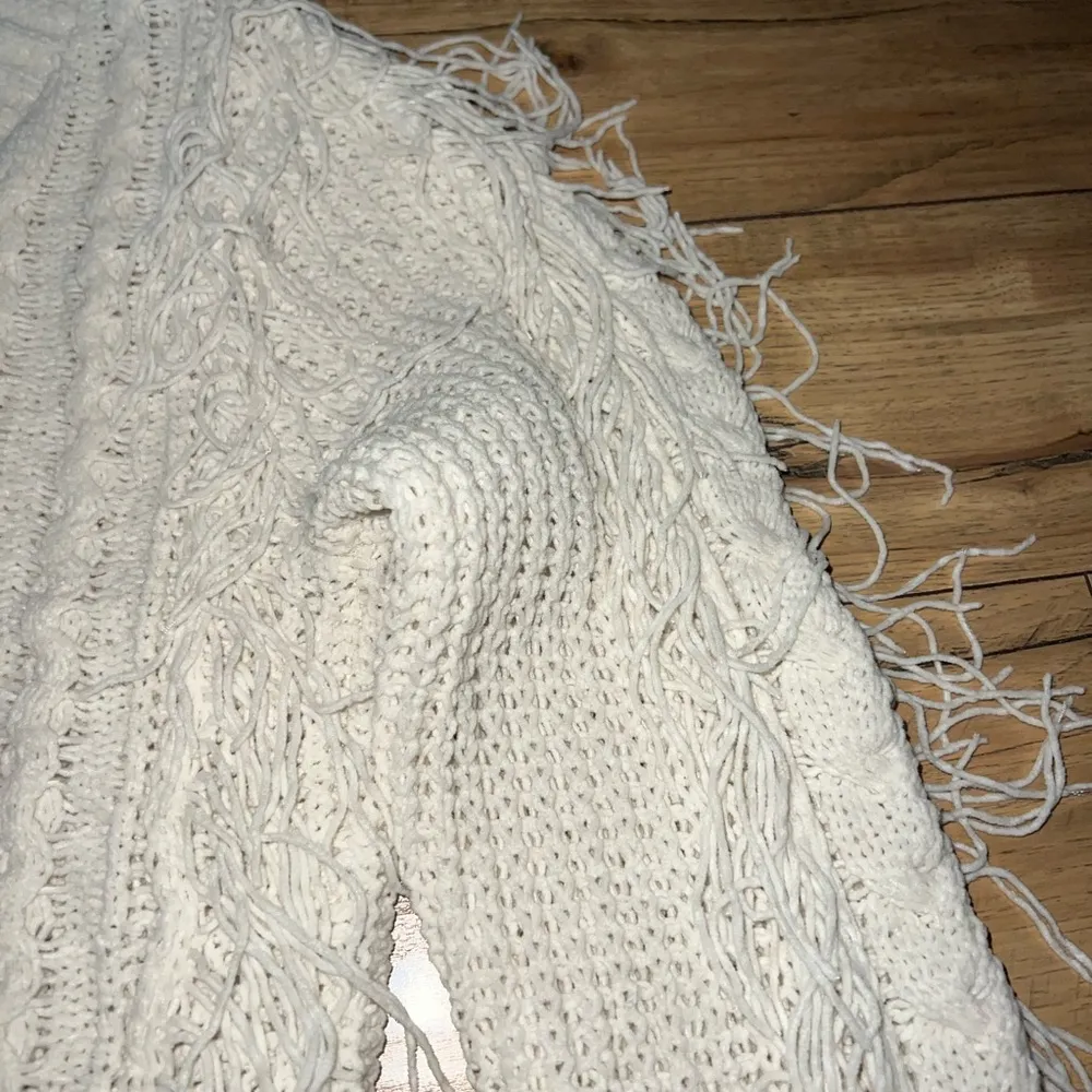 cream fringe sweater - Image 2