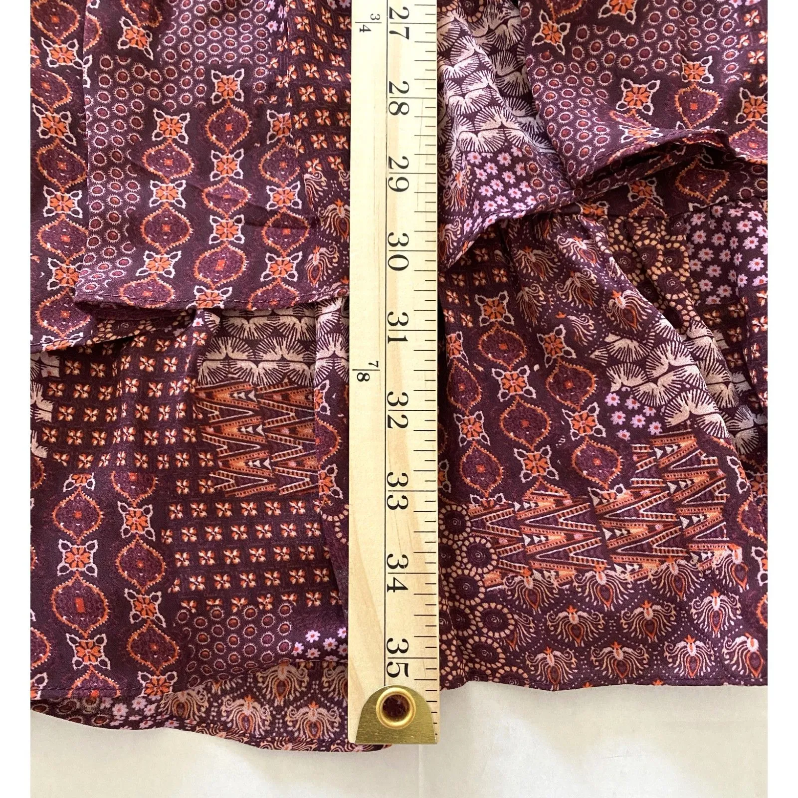 BCBG Paris Womens Tiered Mini Dress Balloon Sleeves Smocked Waist Chic Sz L Purple Size L - Image 8