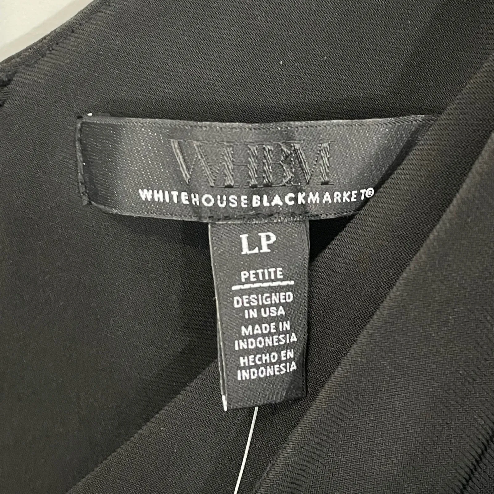 NWT WHBM Jumpsuit Shirred‎ Shoulder Black Matte Jersey LP Women's Large Petite - Image 8