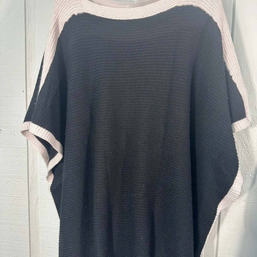 JENNIE LIU Women's Cashmere Blend Rib Knitted Poncho Sweater One Size NW… - Image 8