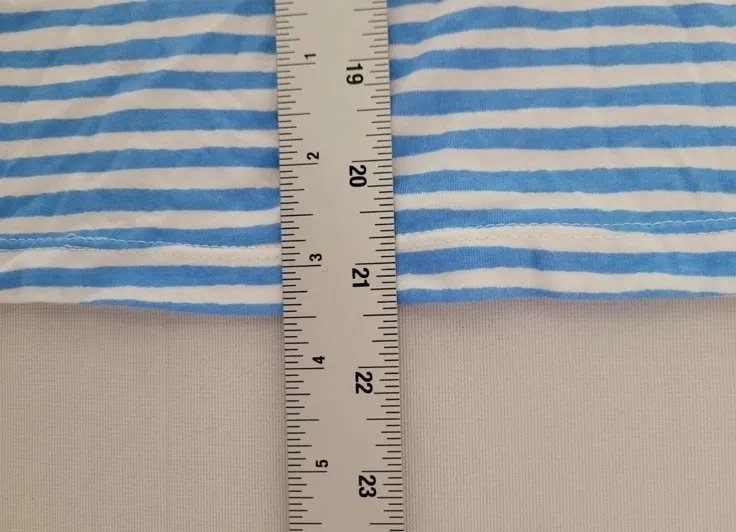 Lilly Pulitzer Agee Top Blue Beach Happy Stripe with Eyelet Trim Sz XS - Image 9