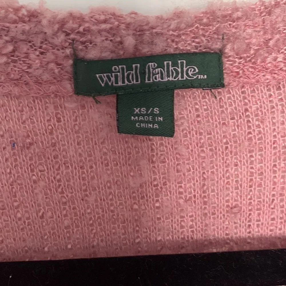 Wild Fable Fuzzy Cardigan Pink Size XS - Image 3