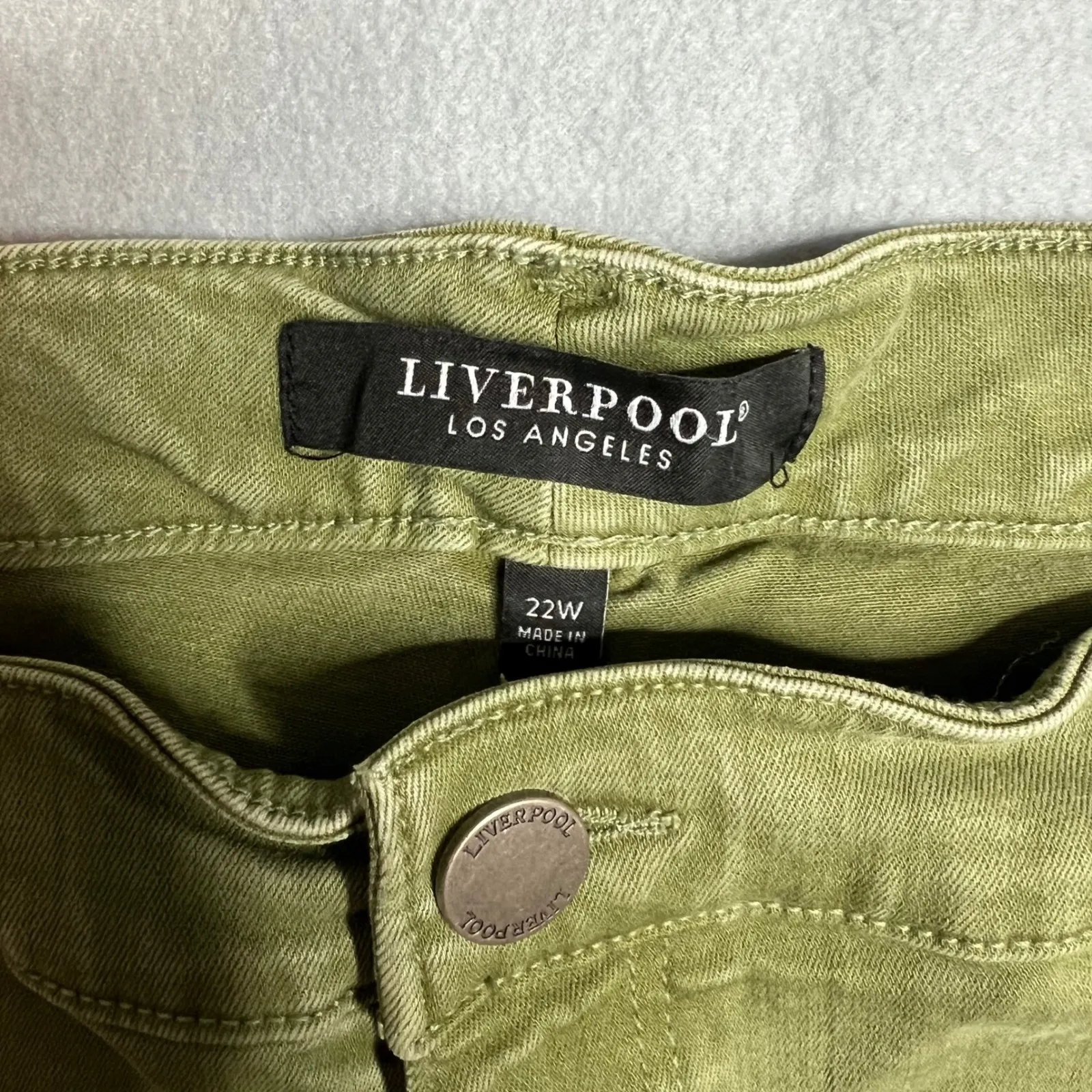 Liverpool Kennedy Crop Straight Jeans Plus Size 22W Eucalyptus Green NEW - Image 6