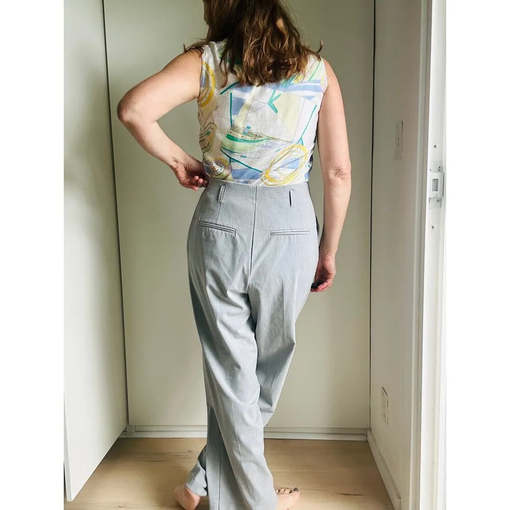 Rachel Zoe Wide leg Trousers Gray Size 6 High Waist Pleats Career Business - Image 8