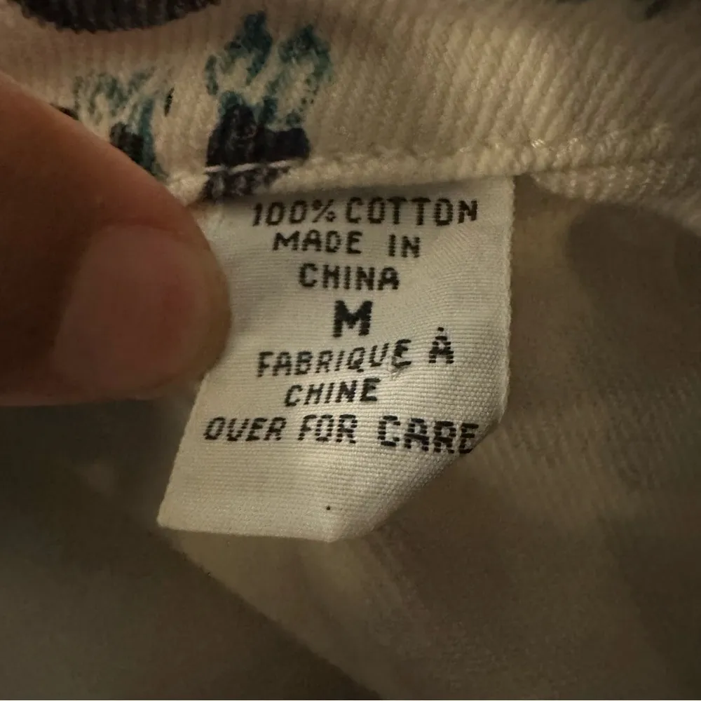 French Country Vintage Floral Trucker Denim Jacket 90s Size Medium - Image 5