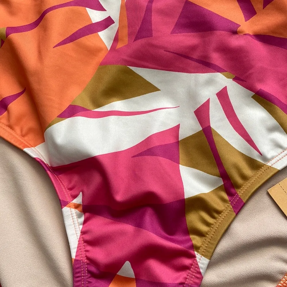 Kona Sol bikini bottom high waist Med coverage  hot pink orange New Sz XL (16) - Image 5