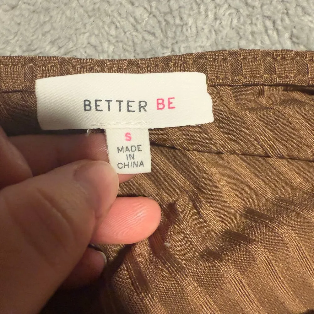 Better Be Woman’s One Shoulder Form Ribbed Fitted Crop Top, Brown, Small - Image 3