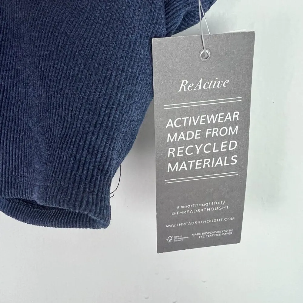 NWT Threads 4 Thought ReActive Kensi Rib Sports Bra Heather Chambray Size XL NEW - Image 10