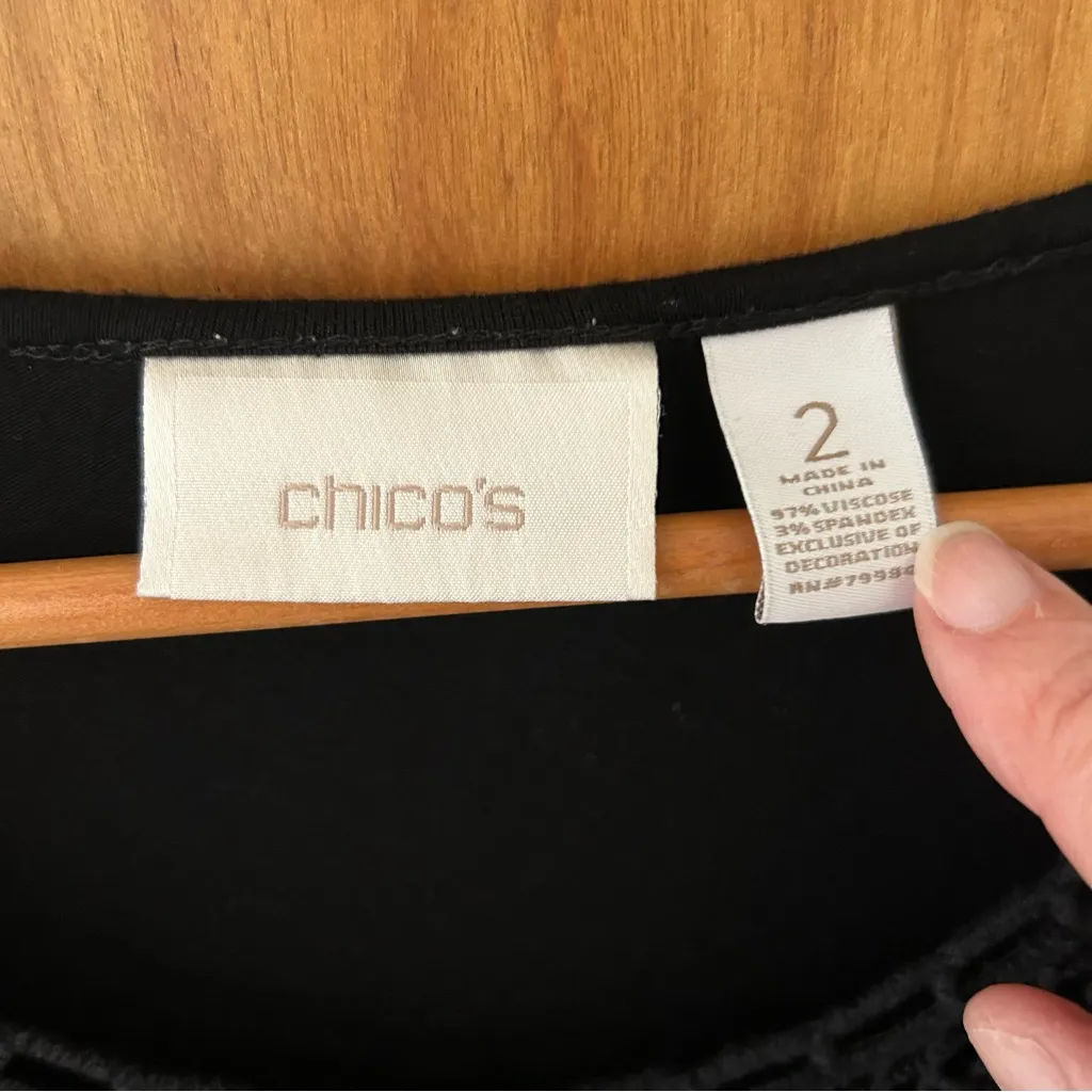 Chico’s Crochet Bodice Midi Maxi Dress. Size Large/Chico’s 2/US12. - Image 3