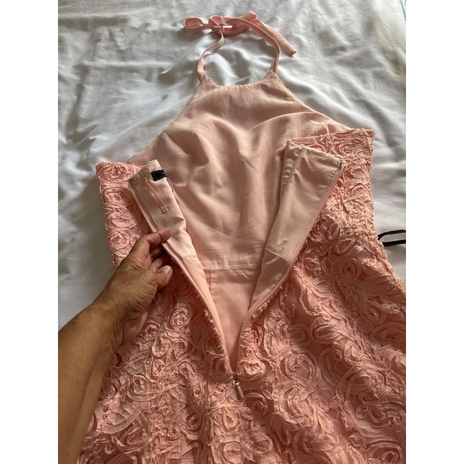 BCBG MaxAzria Pink Dress ASO Ariel Winter Wedding Guest Hoco Cocktail Coquette - Image 12