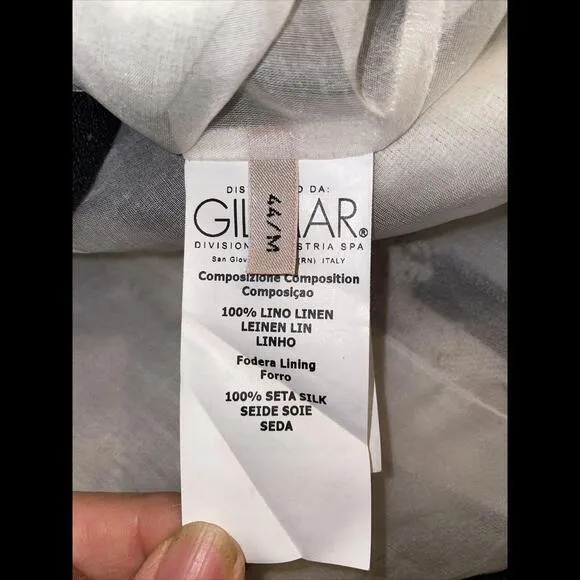 Giambattista Valli black White‎ Mixed Pattern 100% Linen blazer size 44 Size M - Image 5