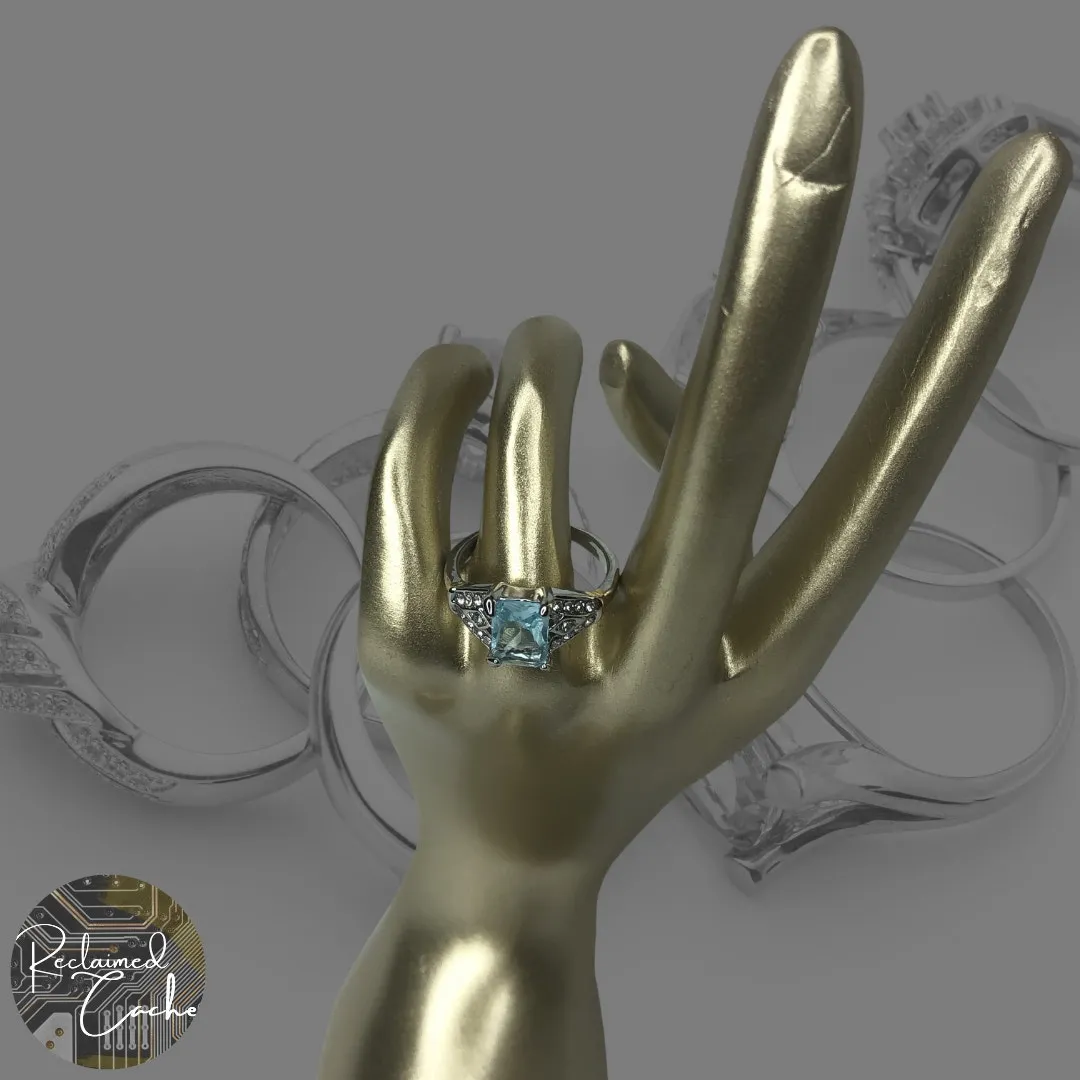 Light Blue Baguette Cut Ring - Image 2