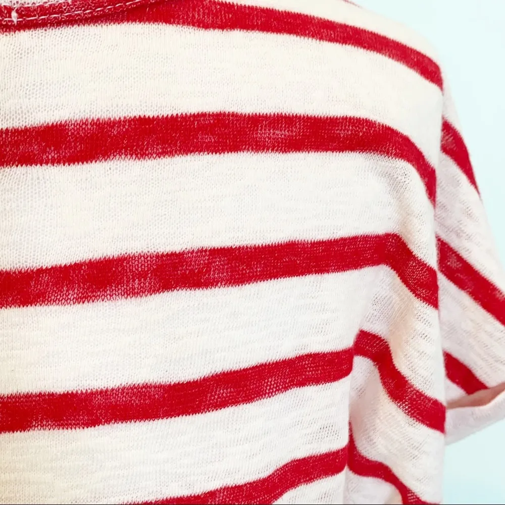 Hailey & Co. Red Striped Semi Sheer Sailor Sweater Knit Top Small S - Image 6