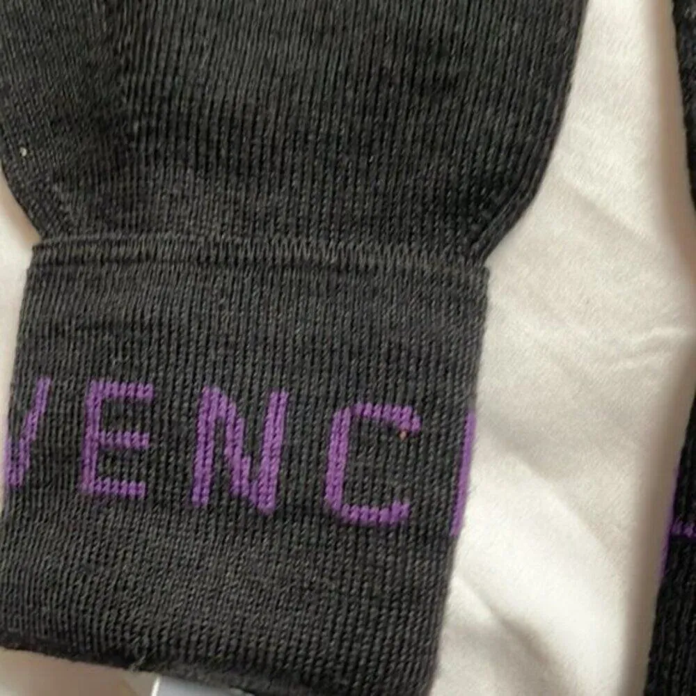Givenchy Logo Cuff Wool Gloves black and purple - Image 3