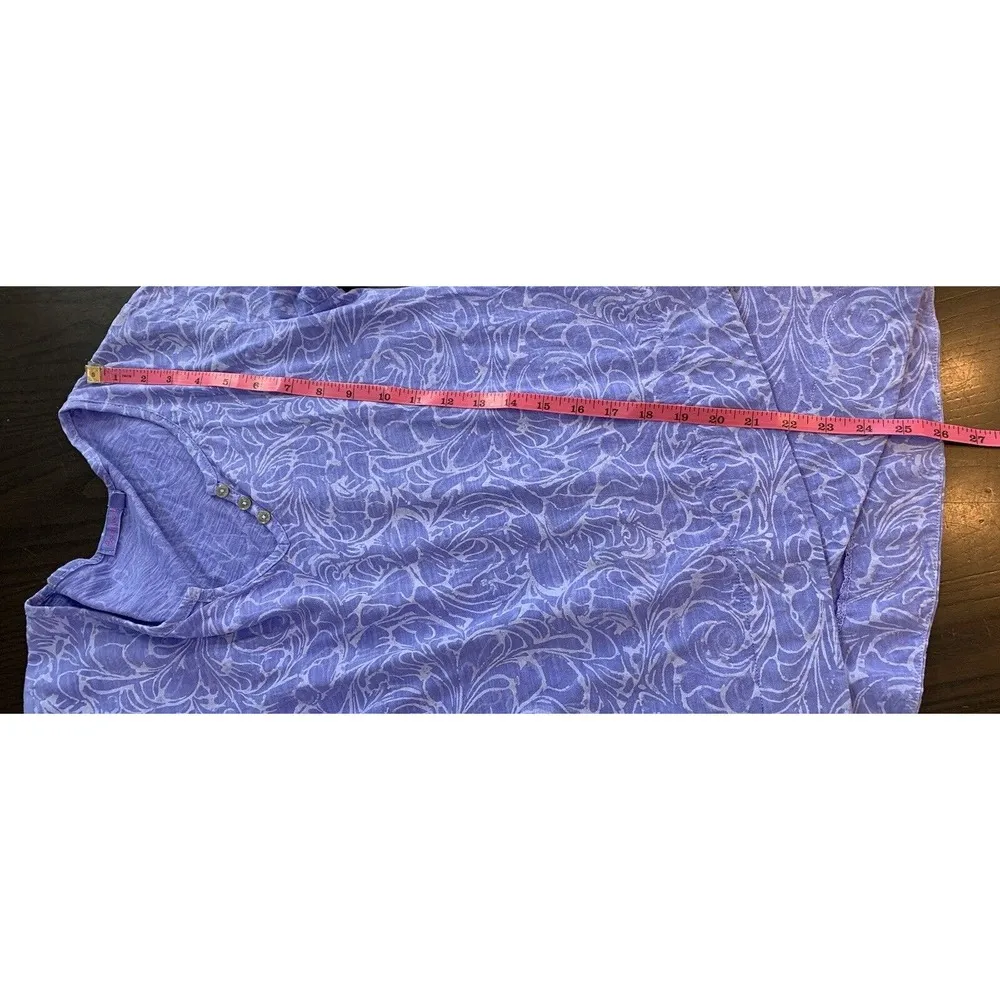 Fresh Produce Top Women’s XS Cotton 3/4 Sleeve Layered Blue Tropical Beachy Prep - Image 10