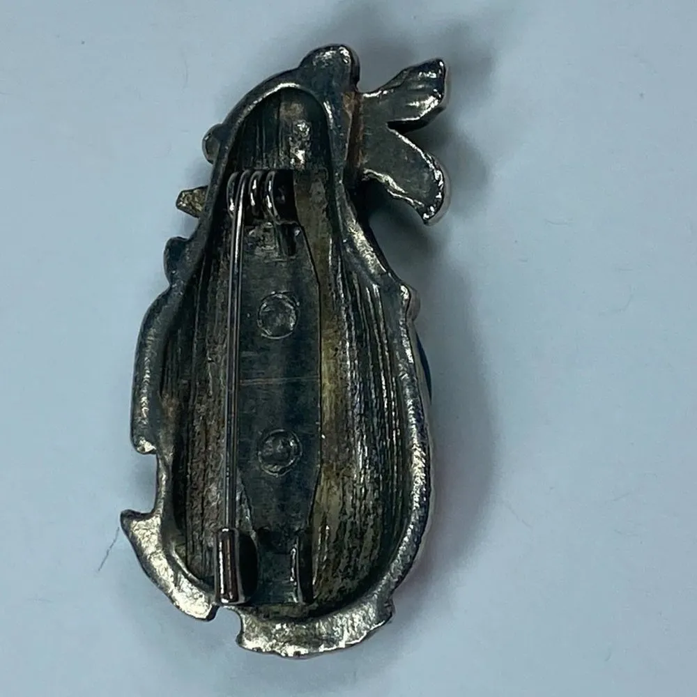 Christmas Holiday Penguin Jewelry Pin Brooch Silver Green Red White Colorful - Image 7