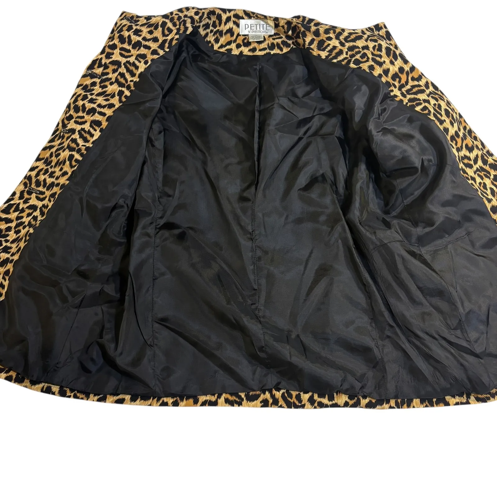 Petite Sophisticate‎ Leopard Print Button Front Blazer Lined Jacket - Size 4 - Image 6