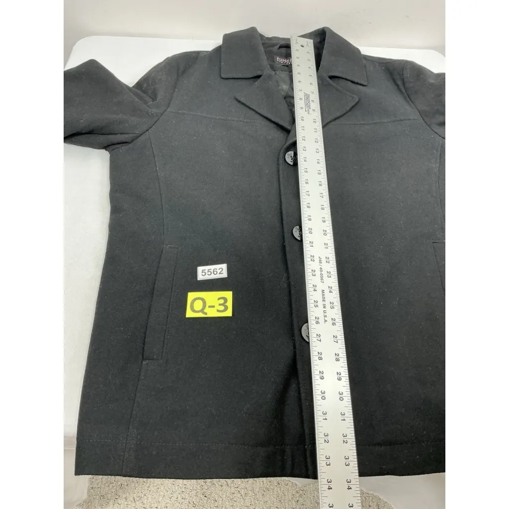 Womans Jones NY Quilted Pea Coat XXL Black Button Up Mid Length - Image 7