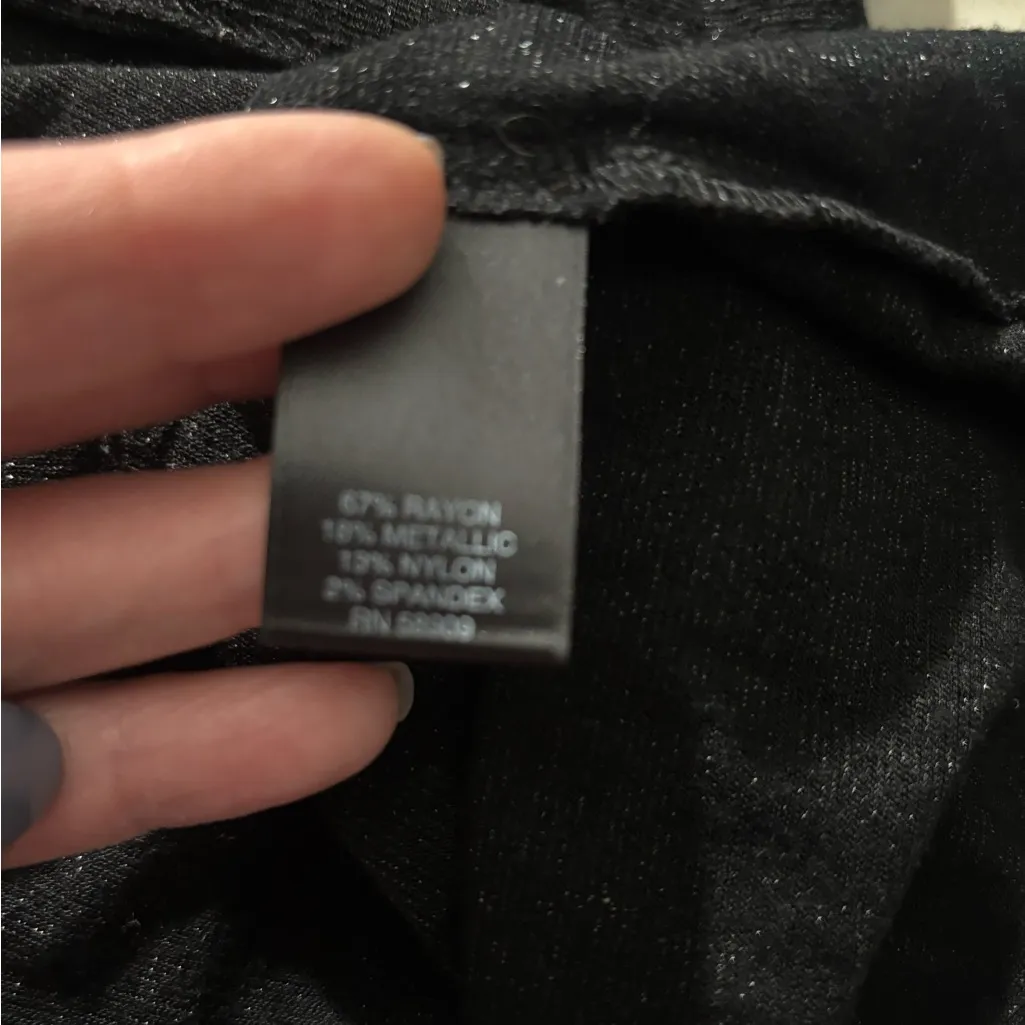 Chelsea & Violet black shimmer turtleneck top - Image 7