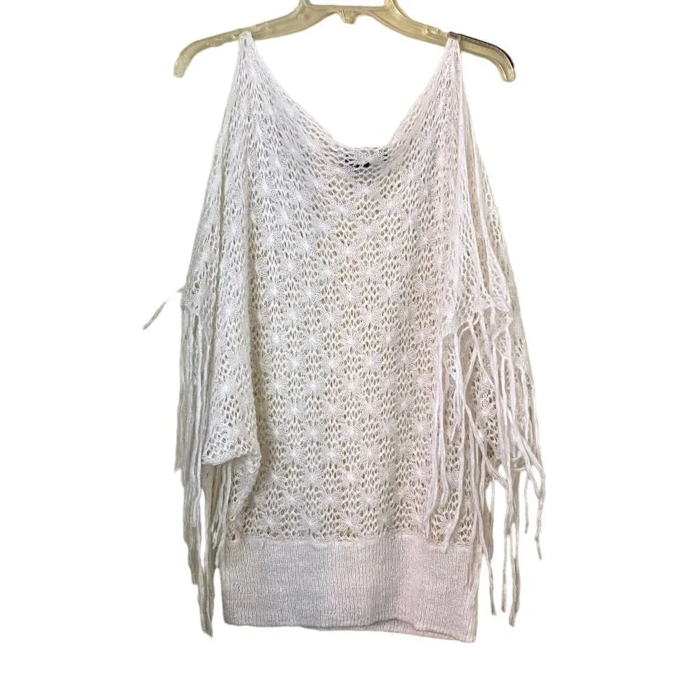 Vintage Arden B Crochet Cold Shoulder Top Size Large - Image 9