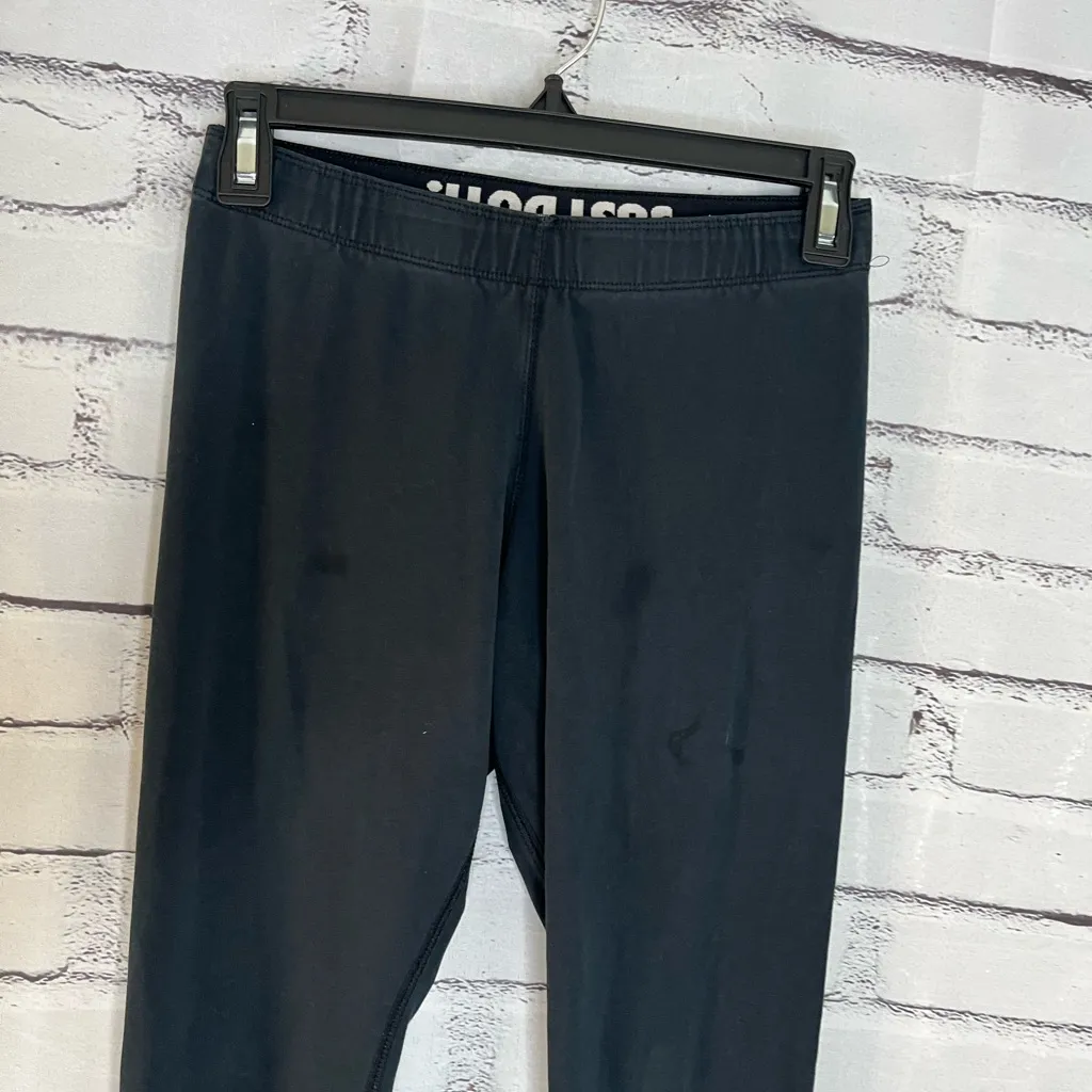 Nike High-Waist Black Leggings SP Gold Logo Athleisure Workout Activewear Yoga - Image 3