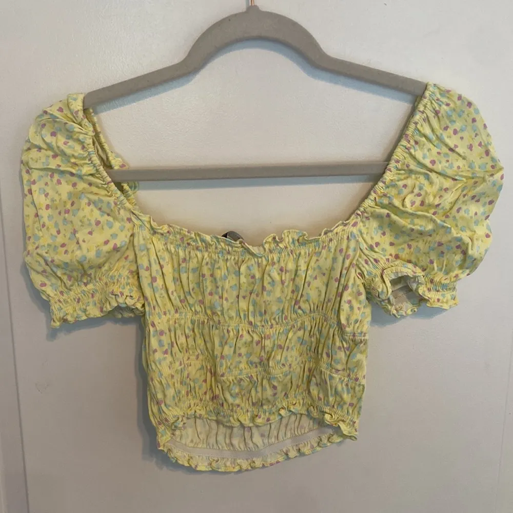 Zara Crop Top Blouse XS Yellow - Image 6