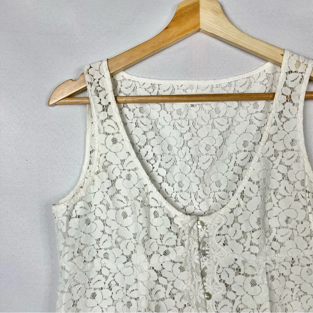 Anthropologie Odd Molly White Floral Lace Mini Dress 1 / S - Image 16