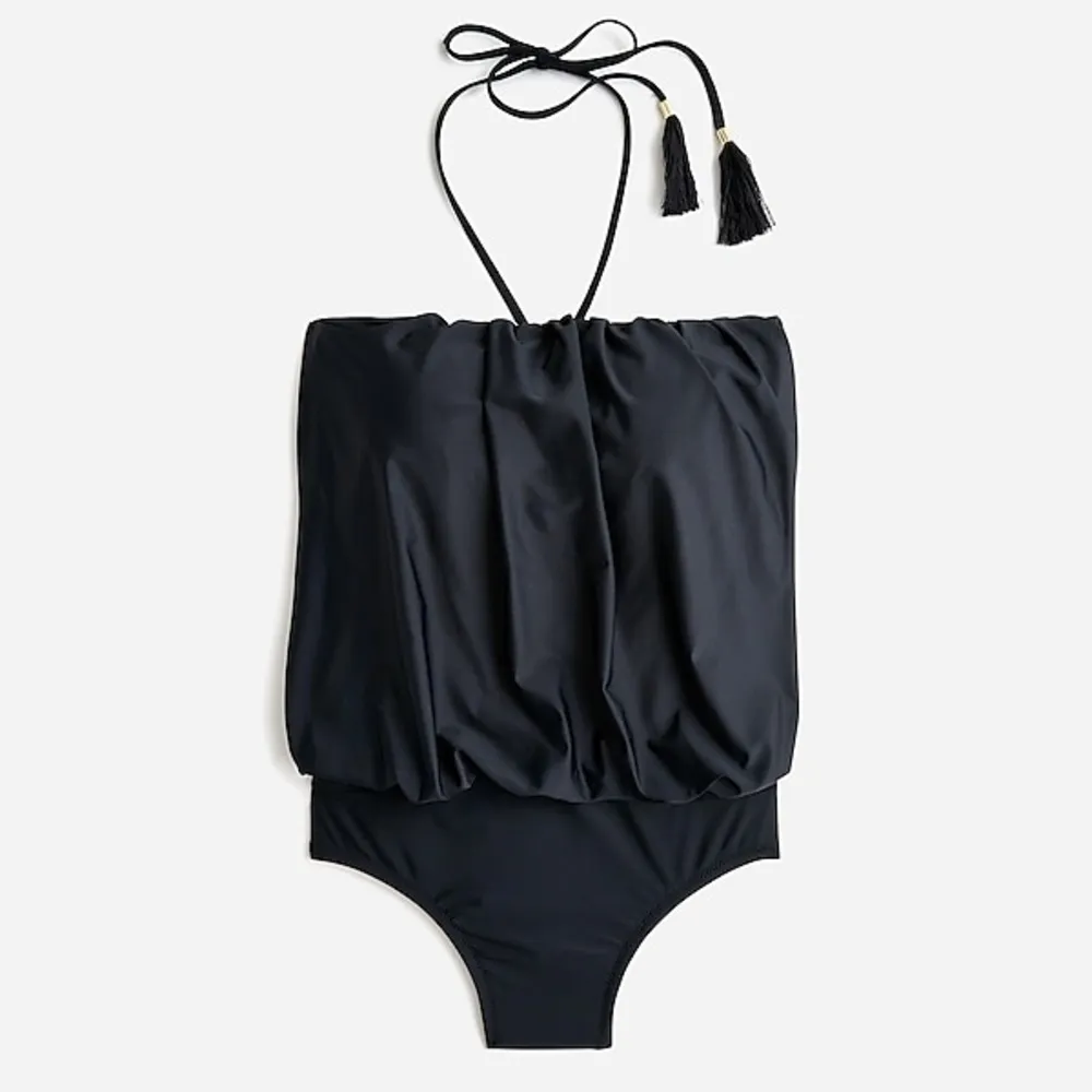 J.CREW‎ NWT draped blouson one piece bathing suit black size 24 - Image 3