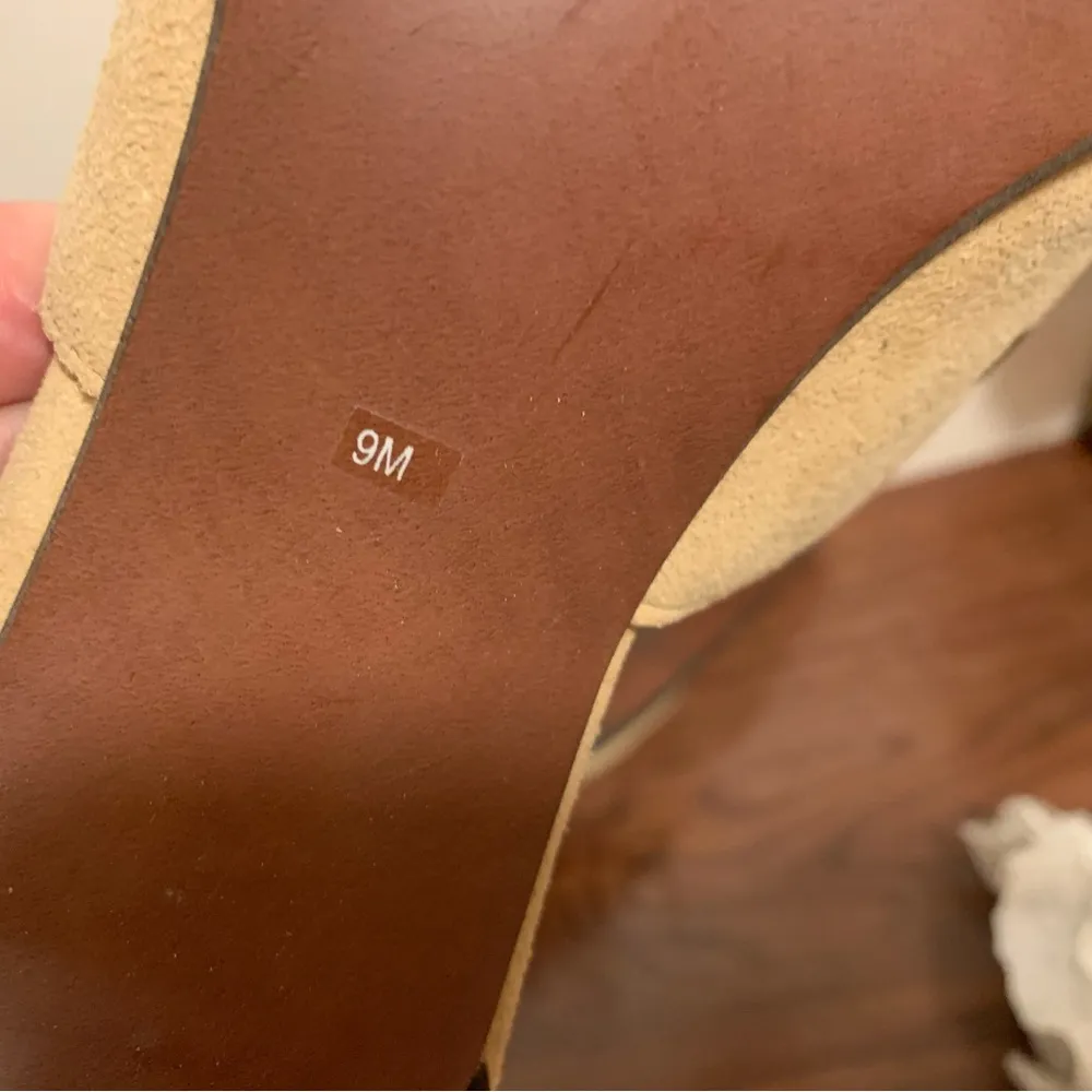 Franco Sarto suede pointed mules cream size 9 - Image 9